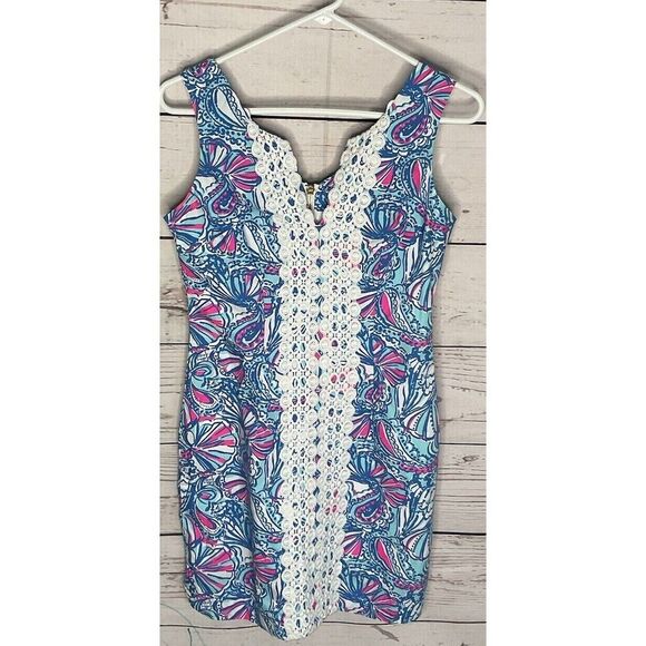 Lilly Pulitzer Target 20th Anniversary Lace Trim Mini Shift Dress Women Size 2 - Picture 7 of 14